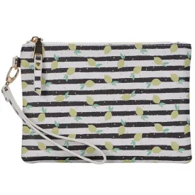 CLW2507 Lemon Stripe Clutch with Wristlet