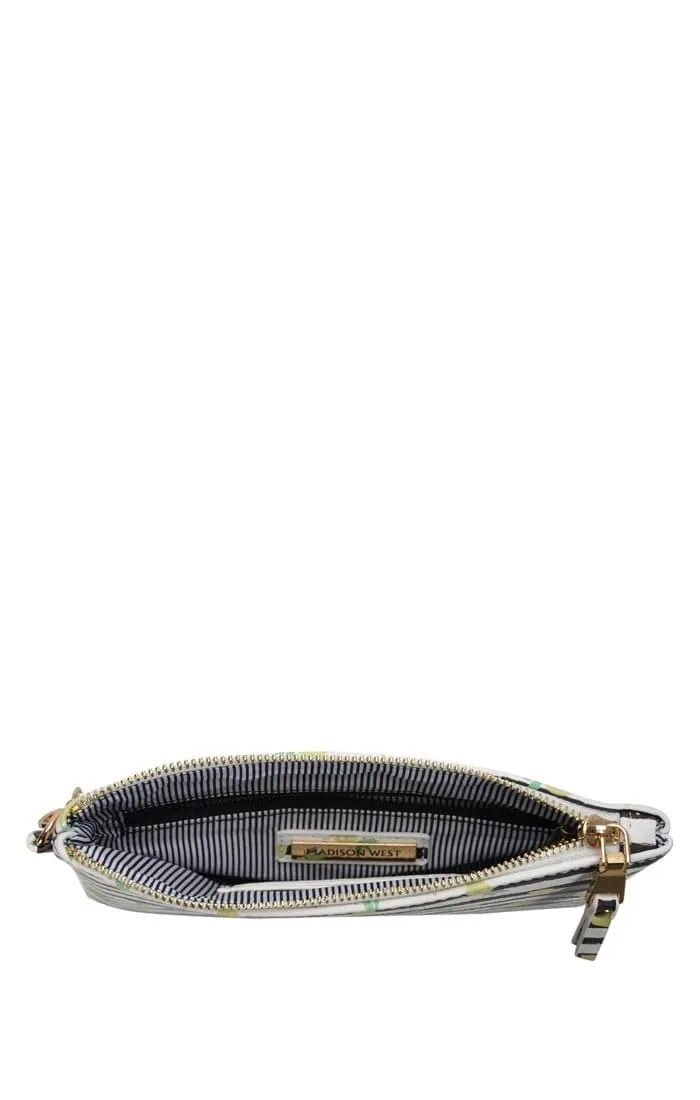 CLW2507 Lemon Stripe Clutch with Wristlet