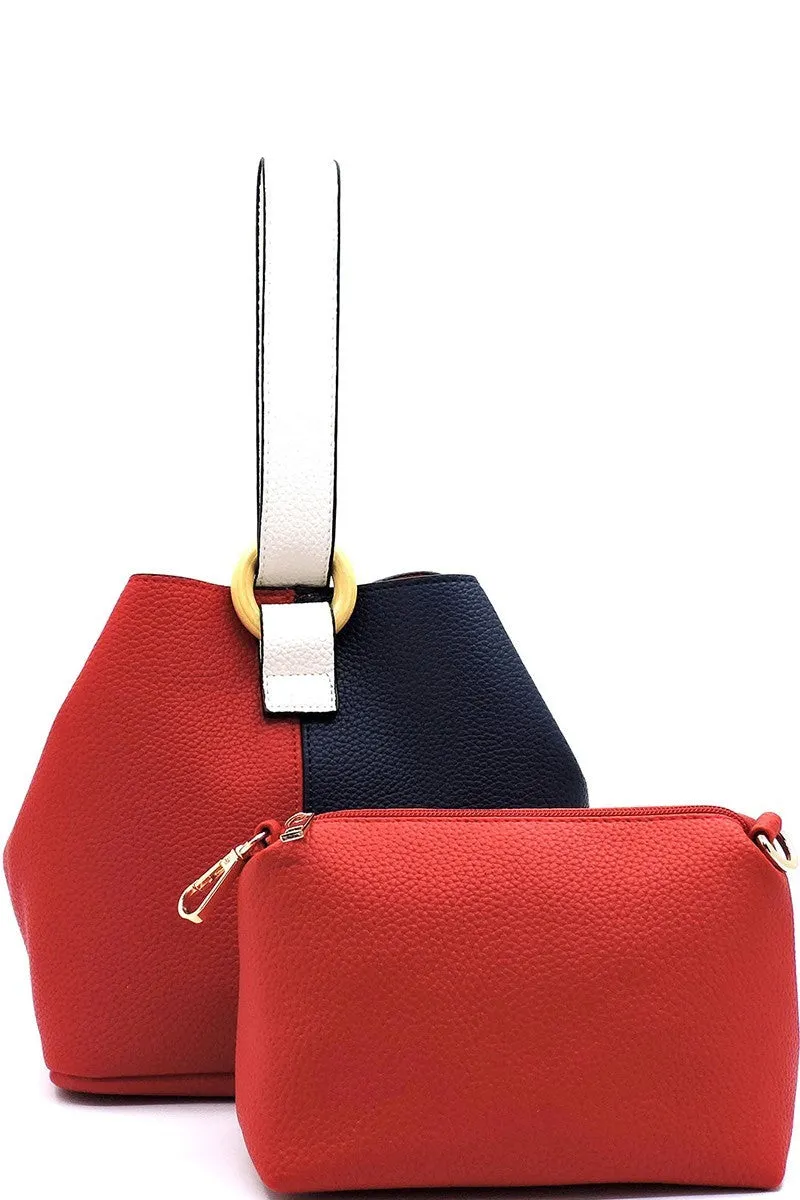 COLORBLOCK BUCKET BAG