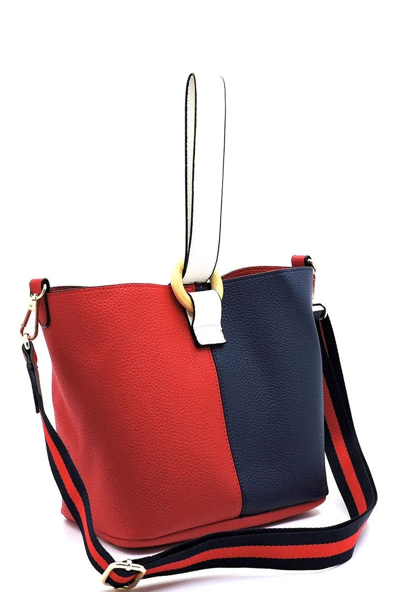 COLORBLOCK BUCKET BAG