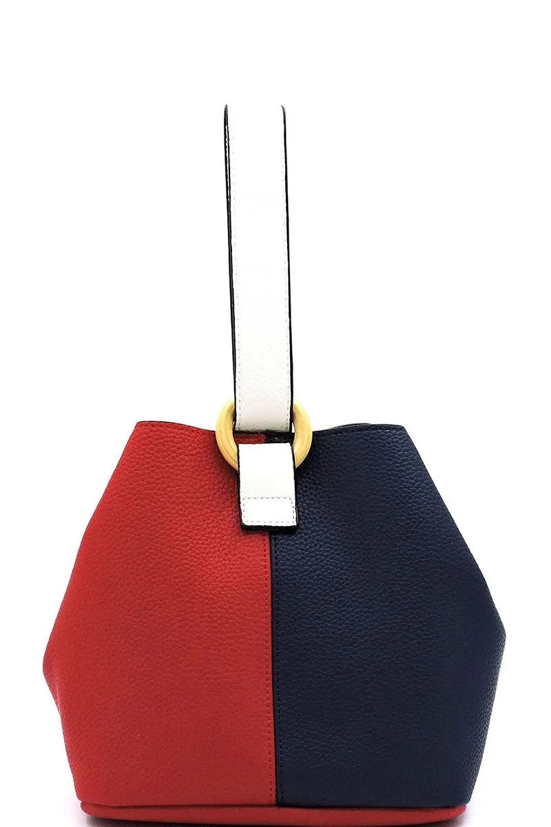 COLORBLOCK BUCKET BAG