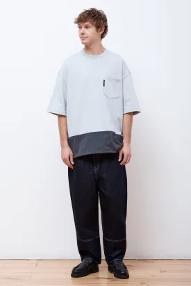 Colour Block Drawstring T-Shirt Grey