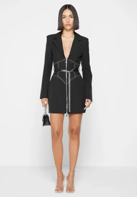 Corset Blazer Dress with Chain