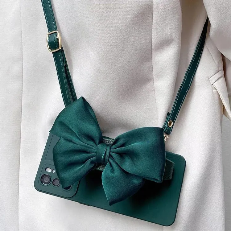 Cross-body Bowknot Wristlet Phone Case