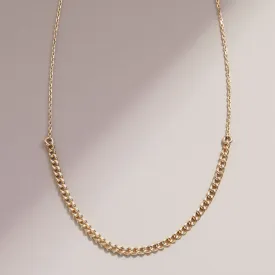 Dainty Gold Cable Chain with Half Cuban Chain, Ezi