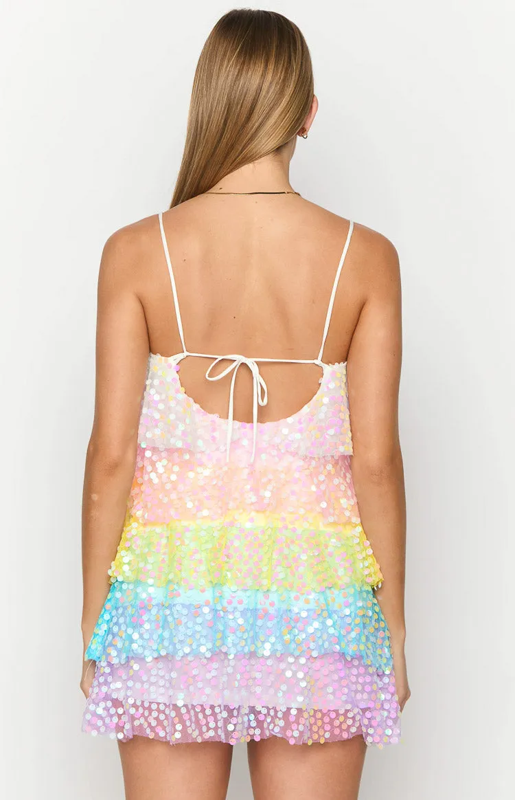 Darcy Rainbow Sparkle Mini Dress