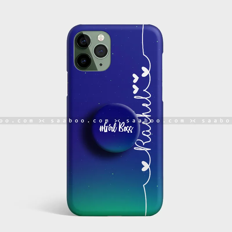 Dark Blue Color Shades Gradient Name Gripper Case