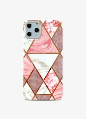 Diamond Metallic Marble Phone Case in Pink