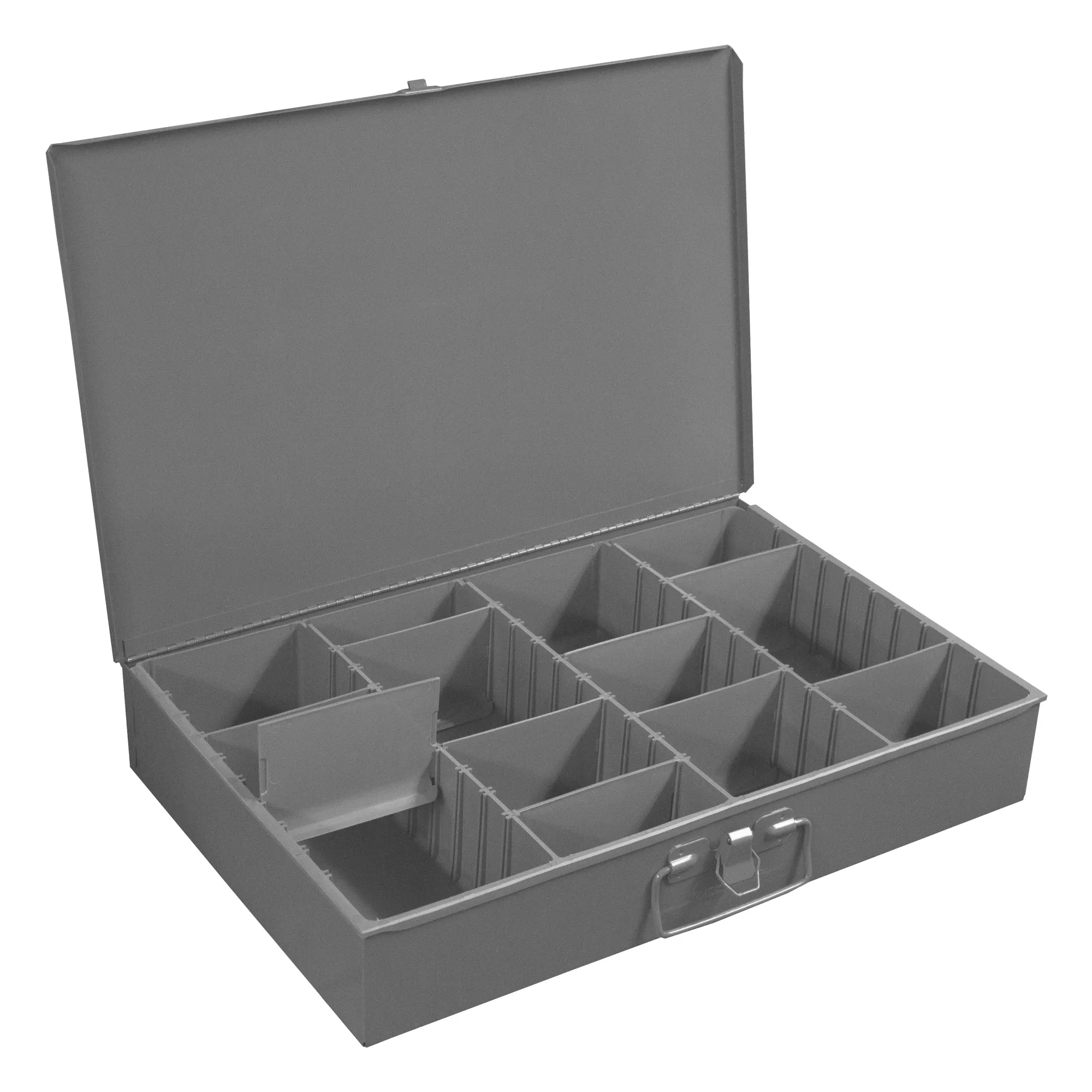 Durham Large, Steel, Compartment Box, Adjustable Opening, Vertical, Gray