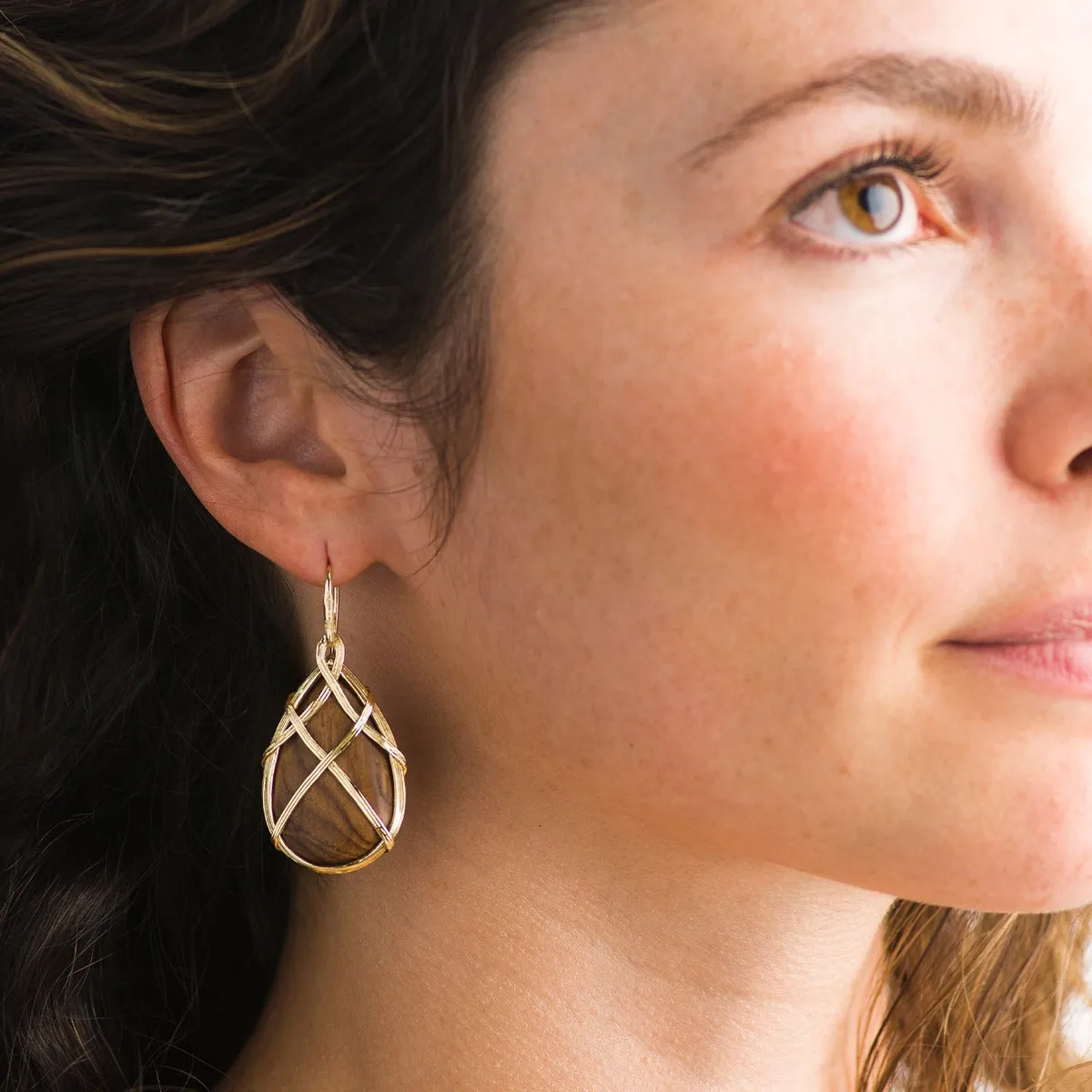 Earth Goddess Drop Earrings - Teak