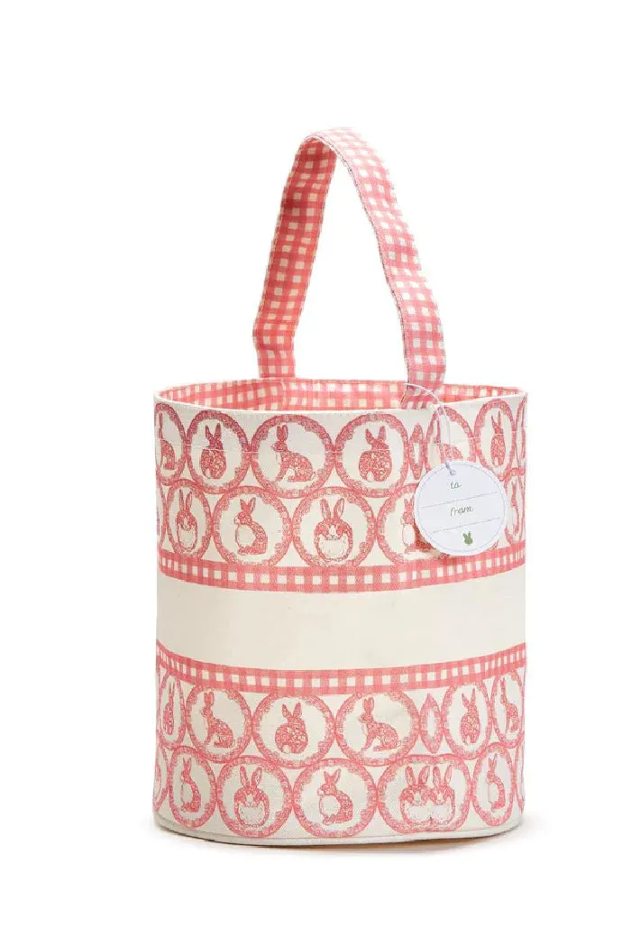 Easter Egg Hunt Gingham with Bunny Bucket Bag