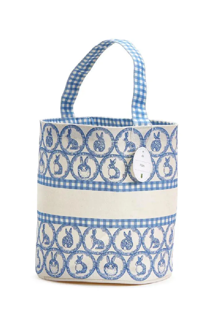 Easter Egg Hunt Gingham with Bunny Bucket Bag