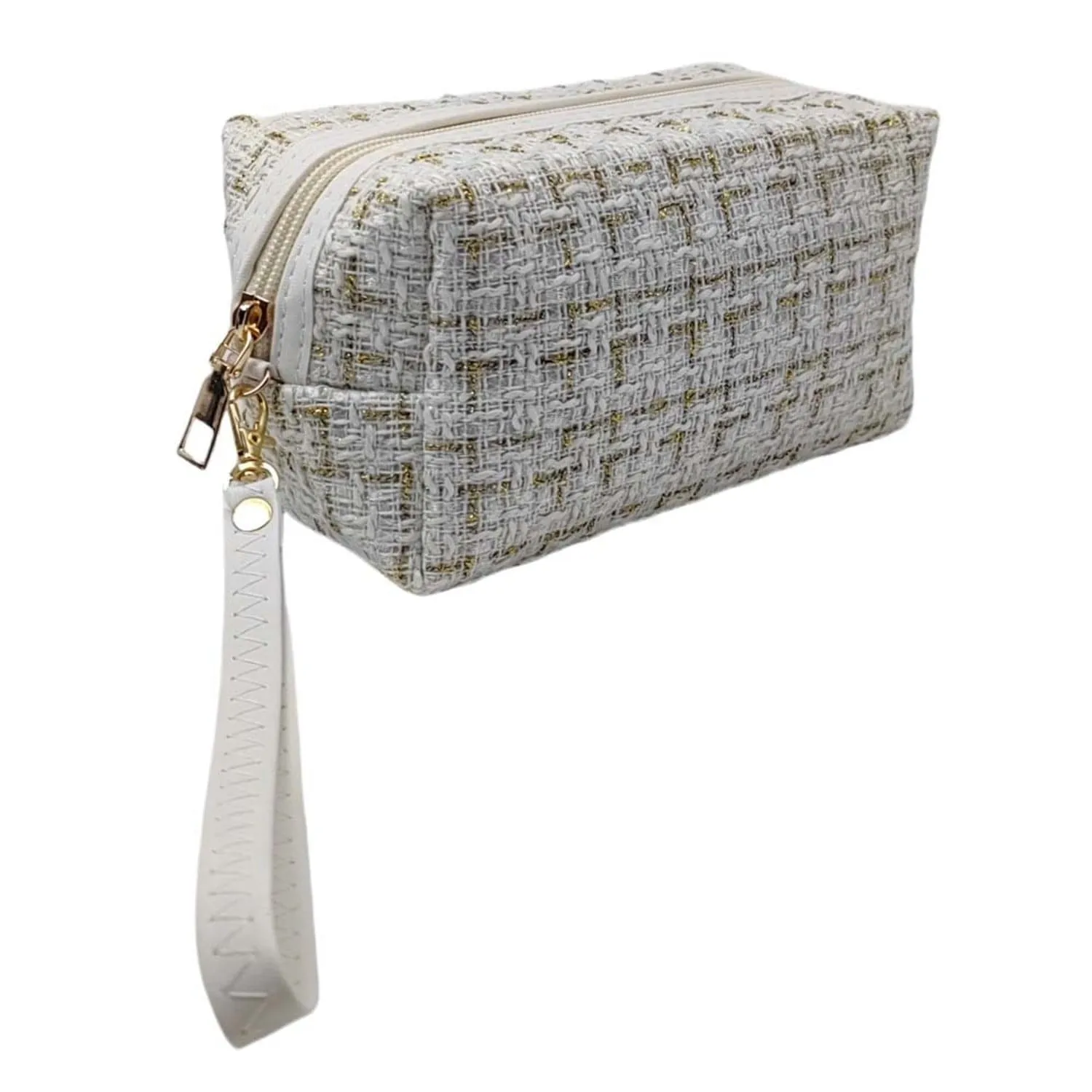 EG10307 Tweed Pouch With Wristlet Strap