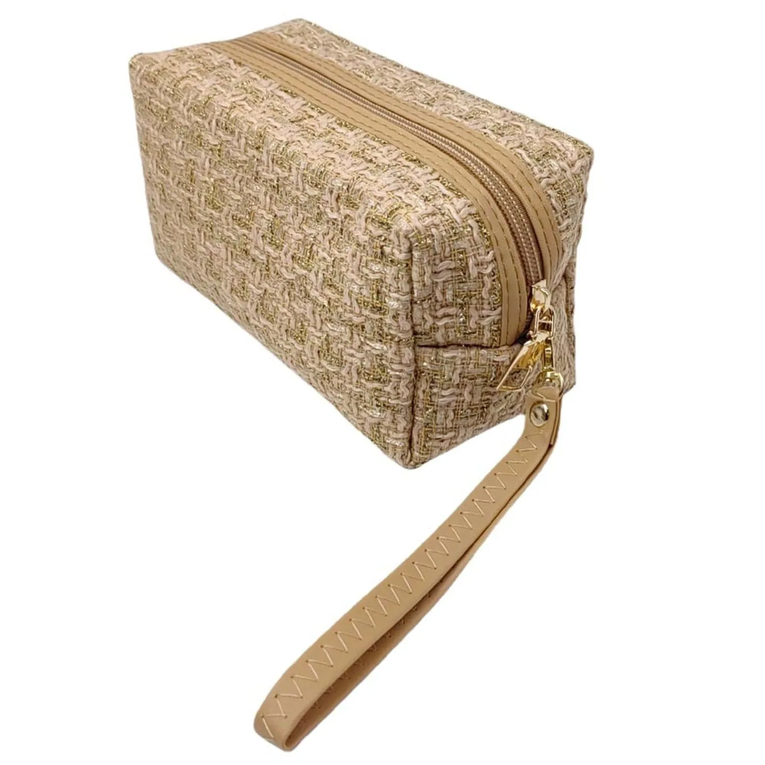 EG10307 Tweed Pouch With Wristlet Strap