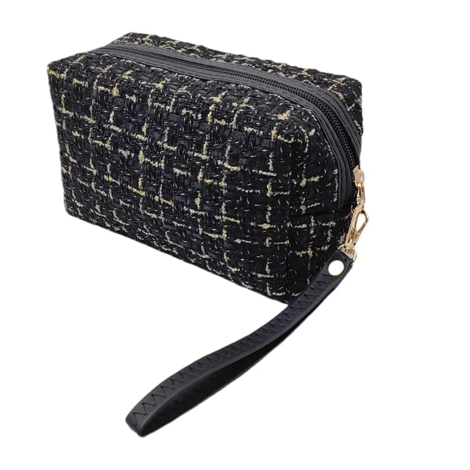 EG10307 Tweed Pouch With Wristlet Strap