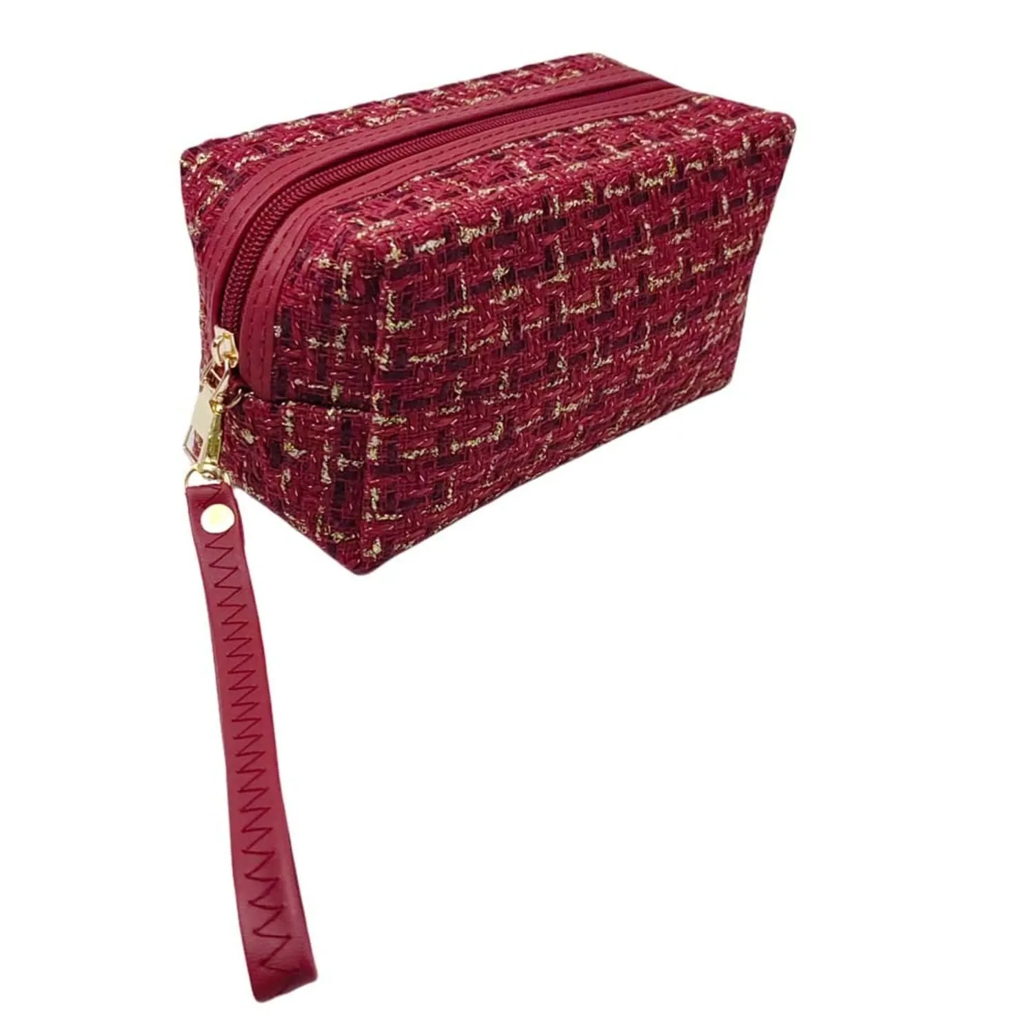 EG10307 Tweed Pouch With Wristlet Strap