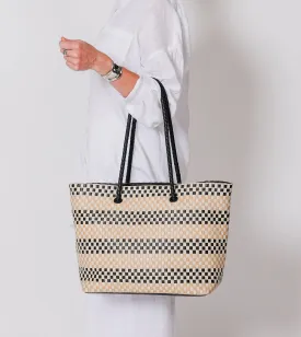 Eugenie Woven Tote Bag | Black Multi