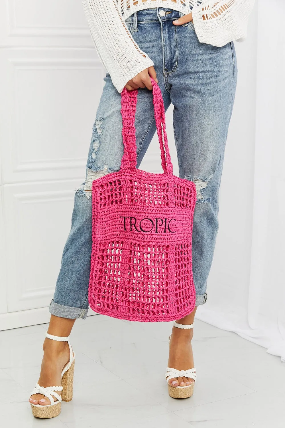 Fame Tropic Babe Staw Tote Bag