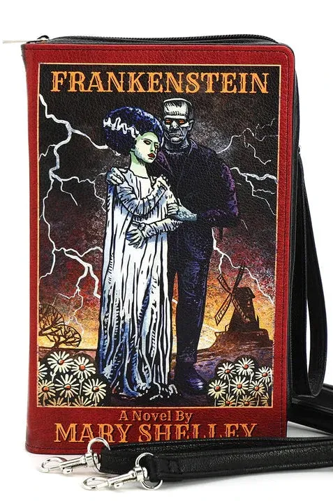 Frankenstein Cross-body Book Bag in Black