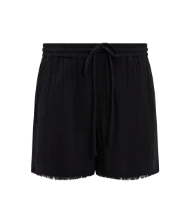 Fray Edge Detail Shorts - Black