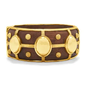 Gaia Grande Hinged Bangle - Teak