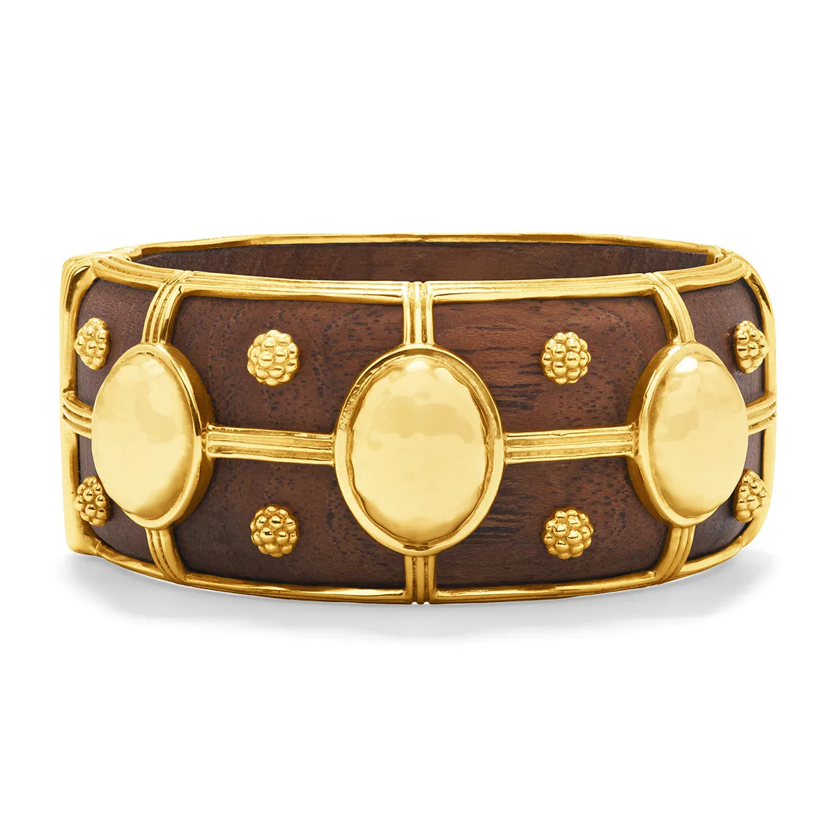 Gaia Grande Hinged Bangle - Teak