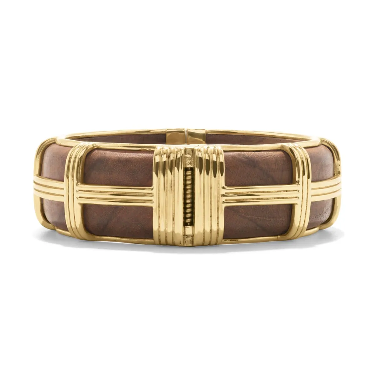 Gaia Hinged Bangle - Teak