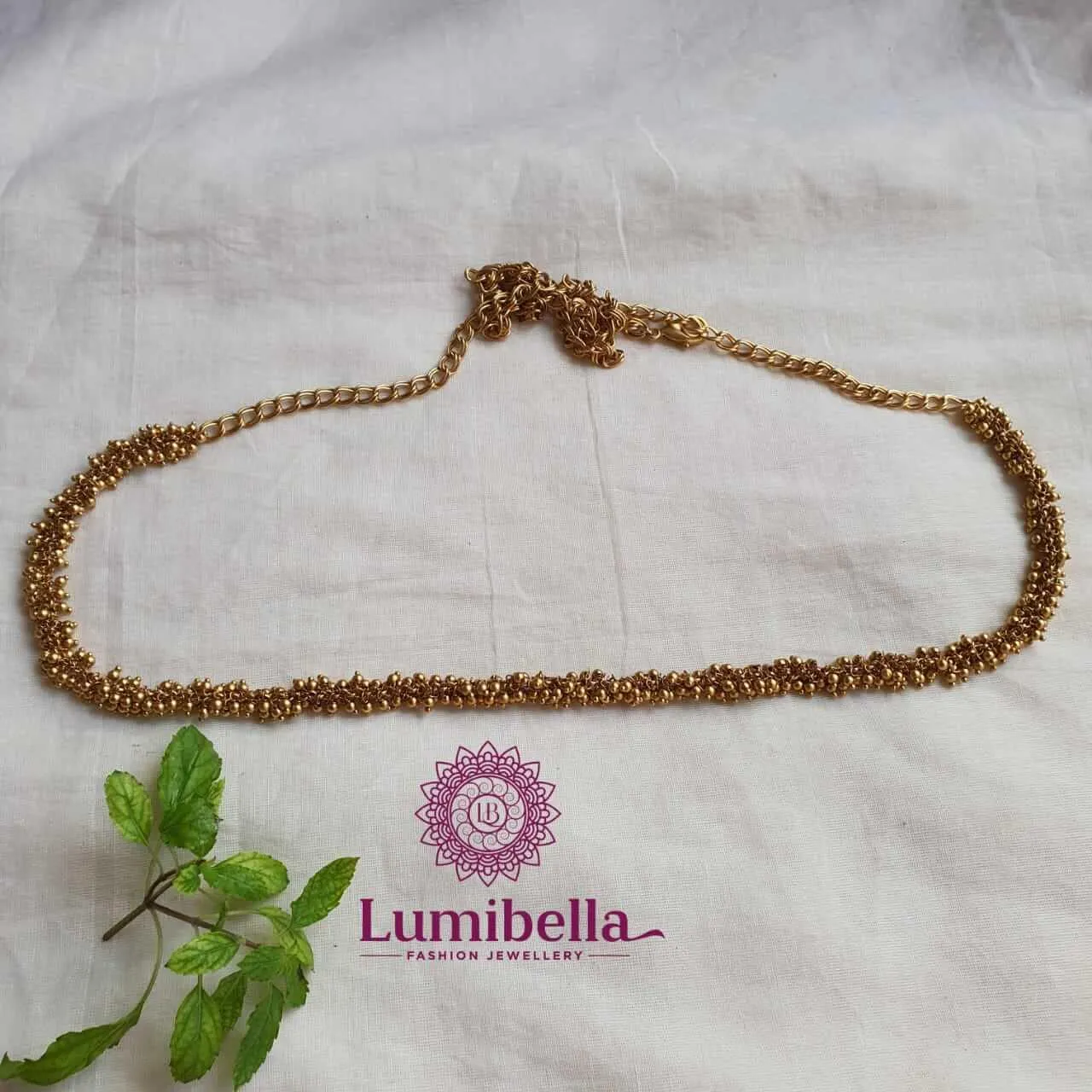 Golden Beads Chain Designs | Matte Golden Pearls Hip Chain