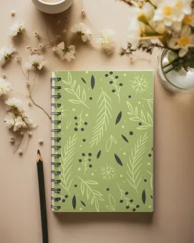 Green Flower Design A5 Spiral Notebook