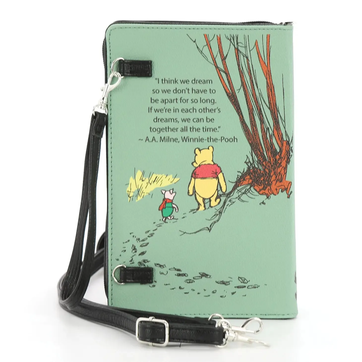 Green Winnie the Pooh Book Cross-body Bag