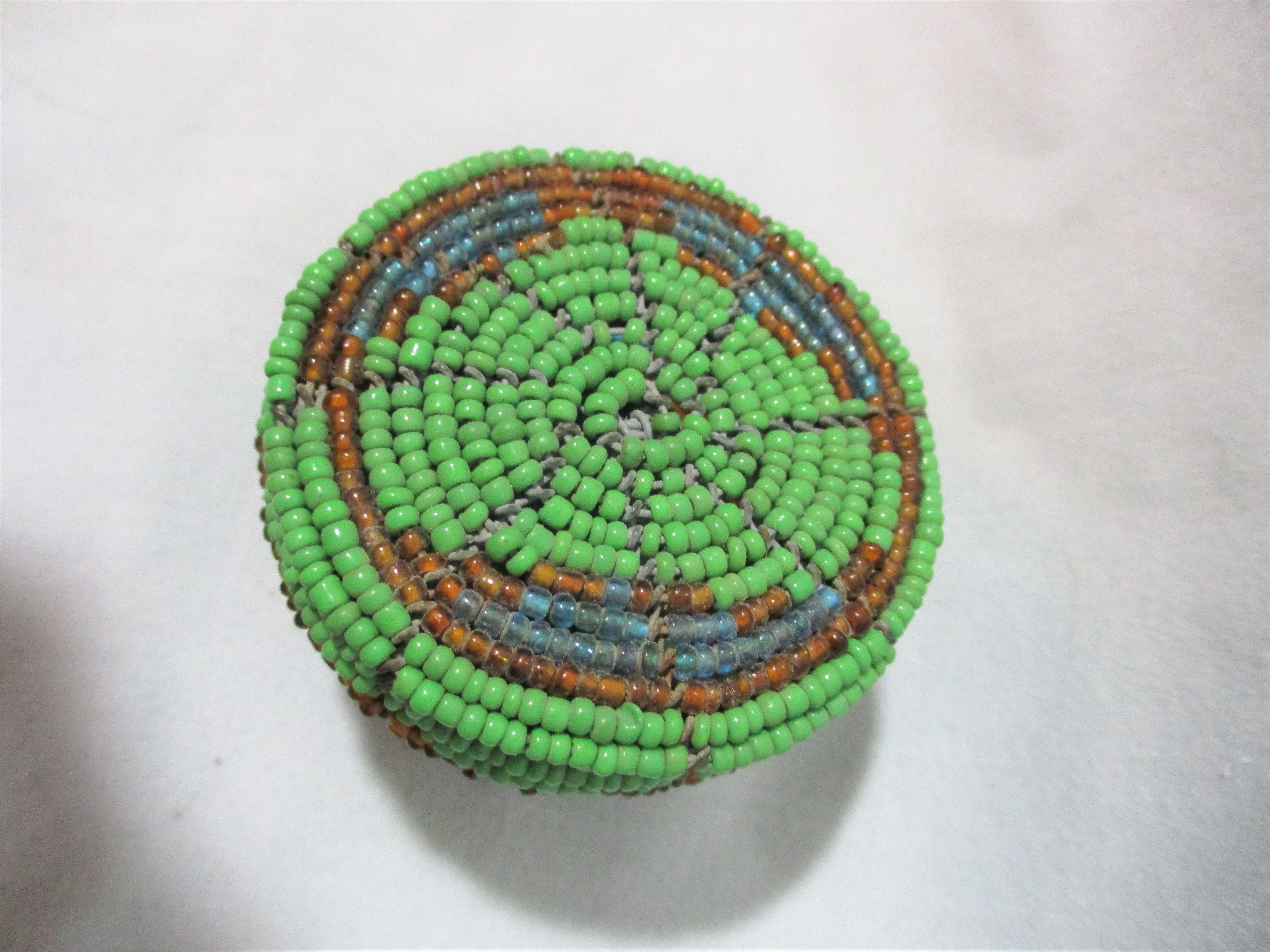 Handmade AFRICAN BEAD Trinket Jewelry Box Treasure