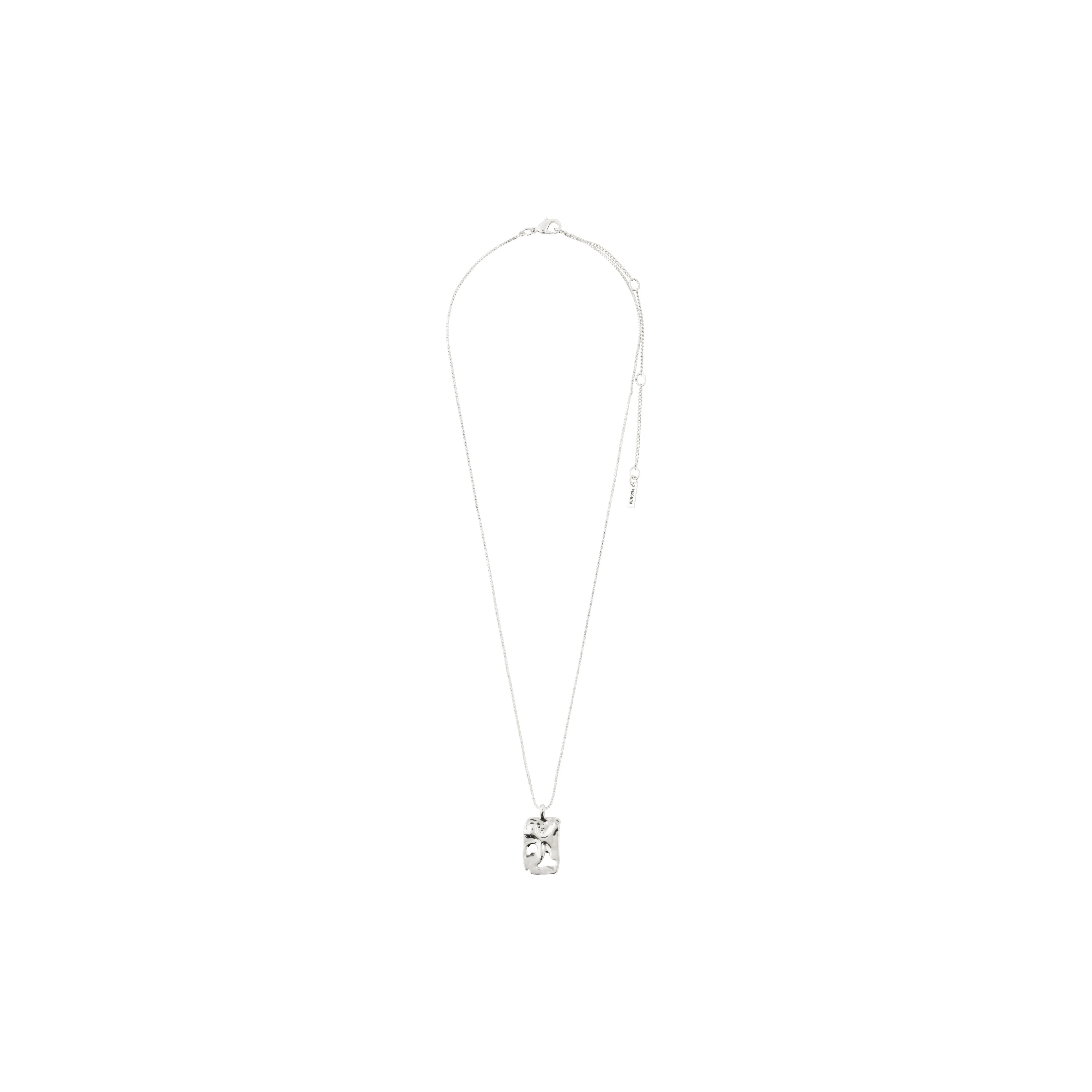 HAPPY square pendant necklace silver-plated