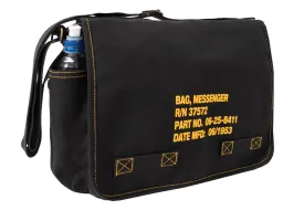 Heavyweight Canvas Classic Messenger Bag With Military Stencil