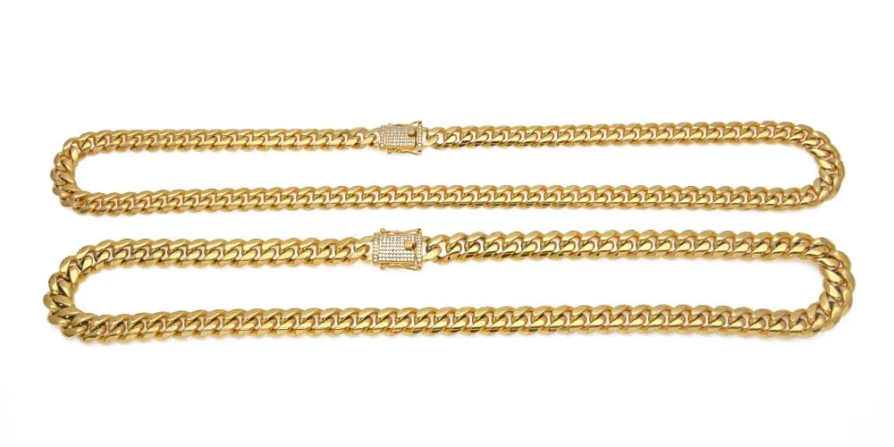 Hip Hop Necklace- Heavy Stainless Steel Miami Cuban Link Chain