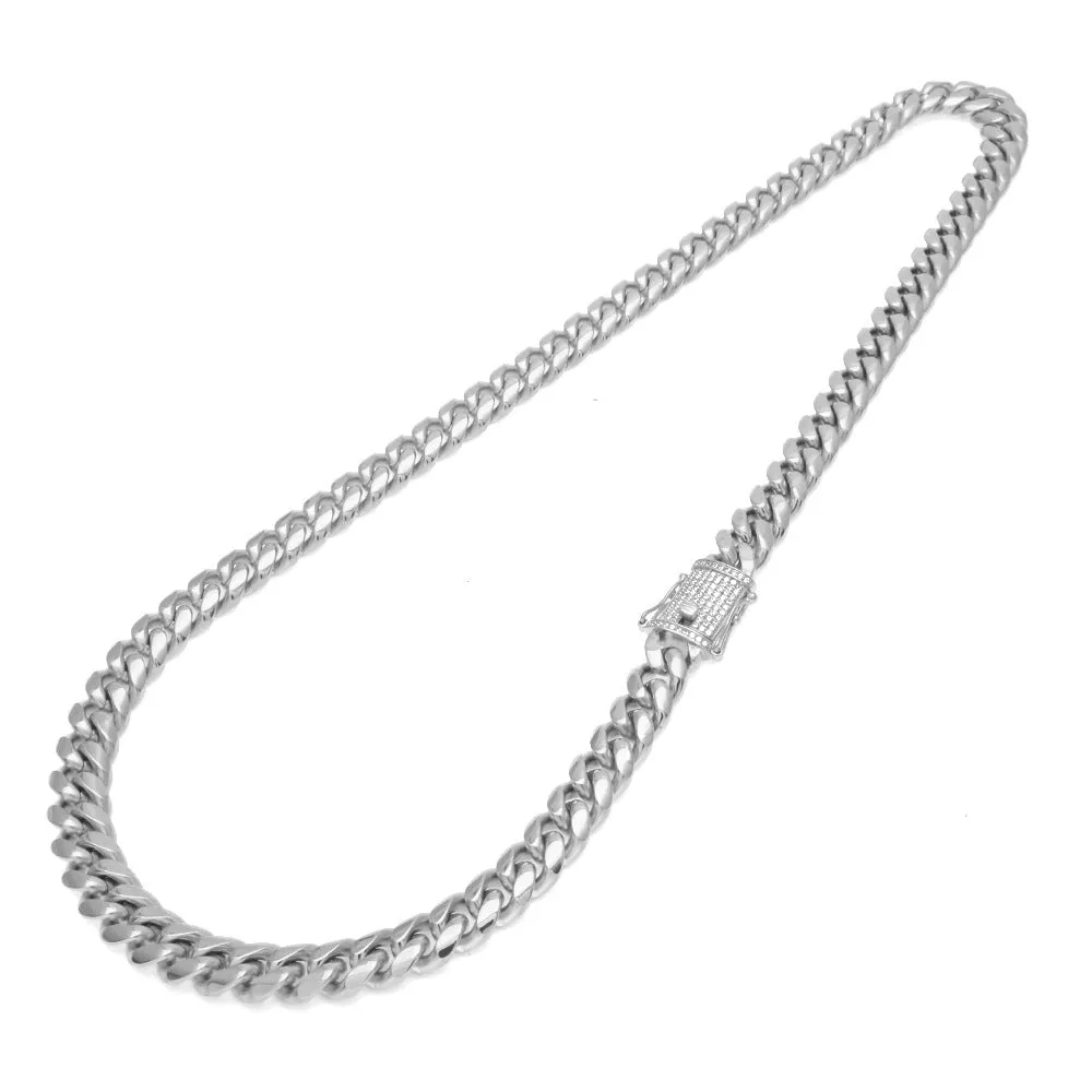 Hip Hop Necklace- Heavy Stainless Steel Miami Cuban Link Chain