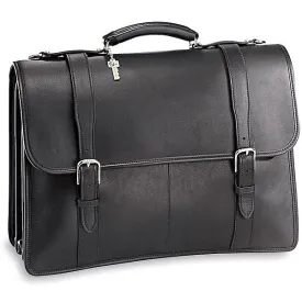 Jack Georges University Collection 2499 Oversized triple gusset flap over with buckle straps