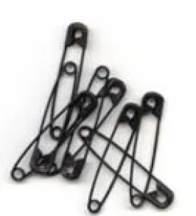 John Bead Safety Pins - Black - 2" (bag)