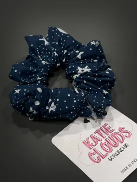 Katie Clouds Hair Scrunchie - Moons & Stars - Hand Made in England