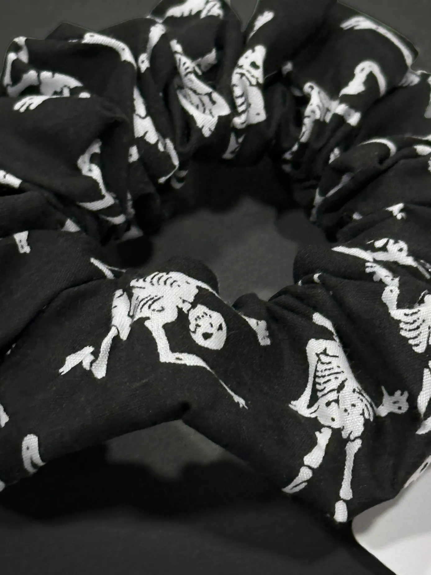 Katie Clouds Hair Scrunchie - Skeletons - Hand Made in England