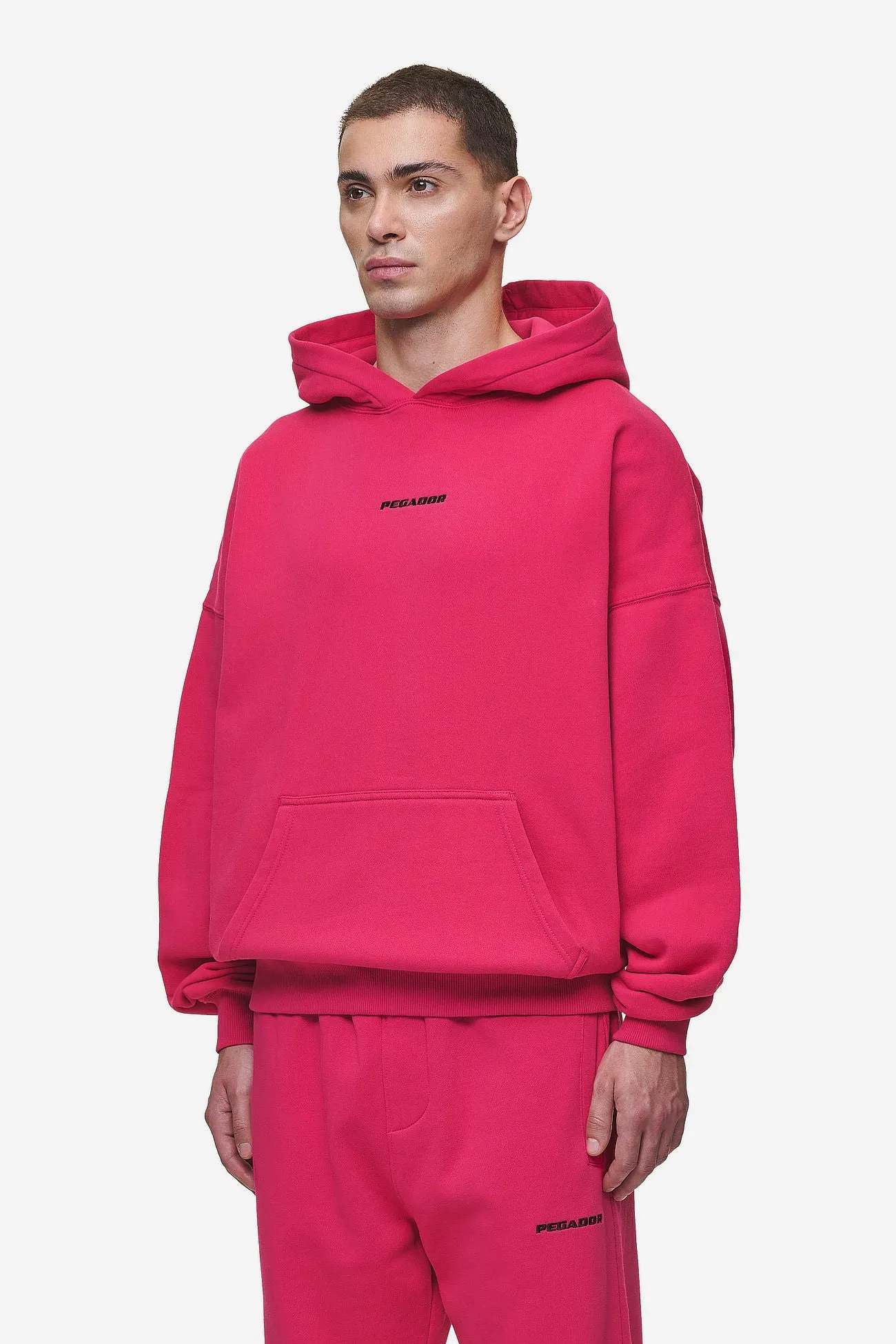 Logo Boxy Hoodie Washed Virtual Pink