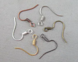 Mixed Color Fish Hook Earrings Brass 60 pairs (G028-2)