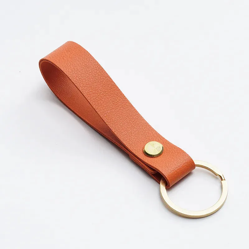 Modern Vegan Leather Wristlet with Key Ring and Wrist Strap