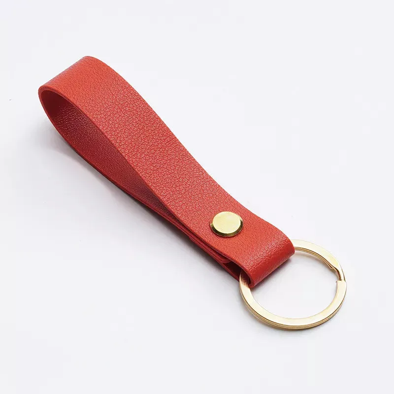 Modern Vegan Leather Wristlet with Key Ring and Wrist Strap