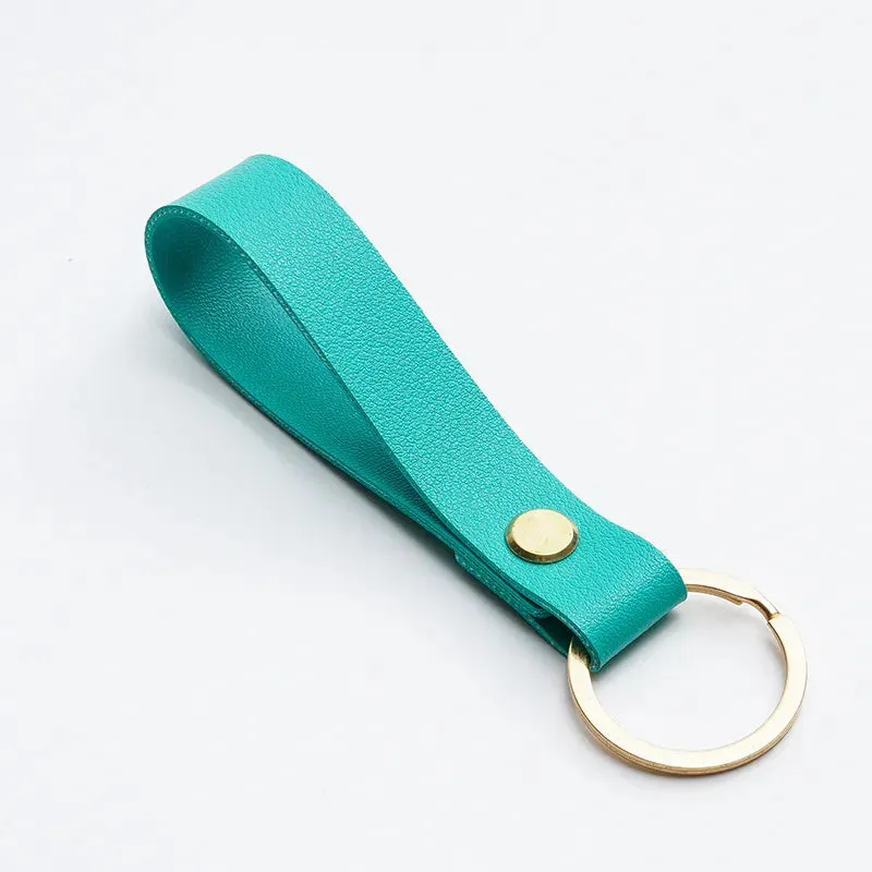 Modern Vegan Leather Wristlet with Key Ring and Wrist Strap