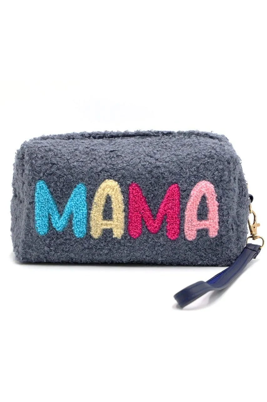 MP0167 COZY TEDDY FUR "MAMA" WRISTLET POUCH