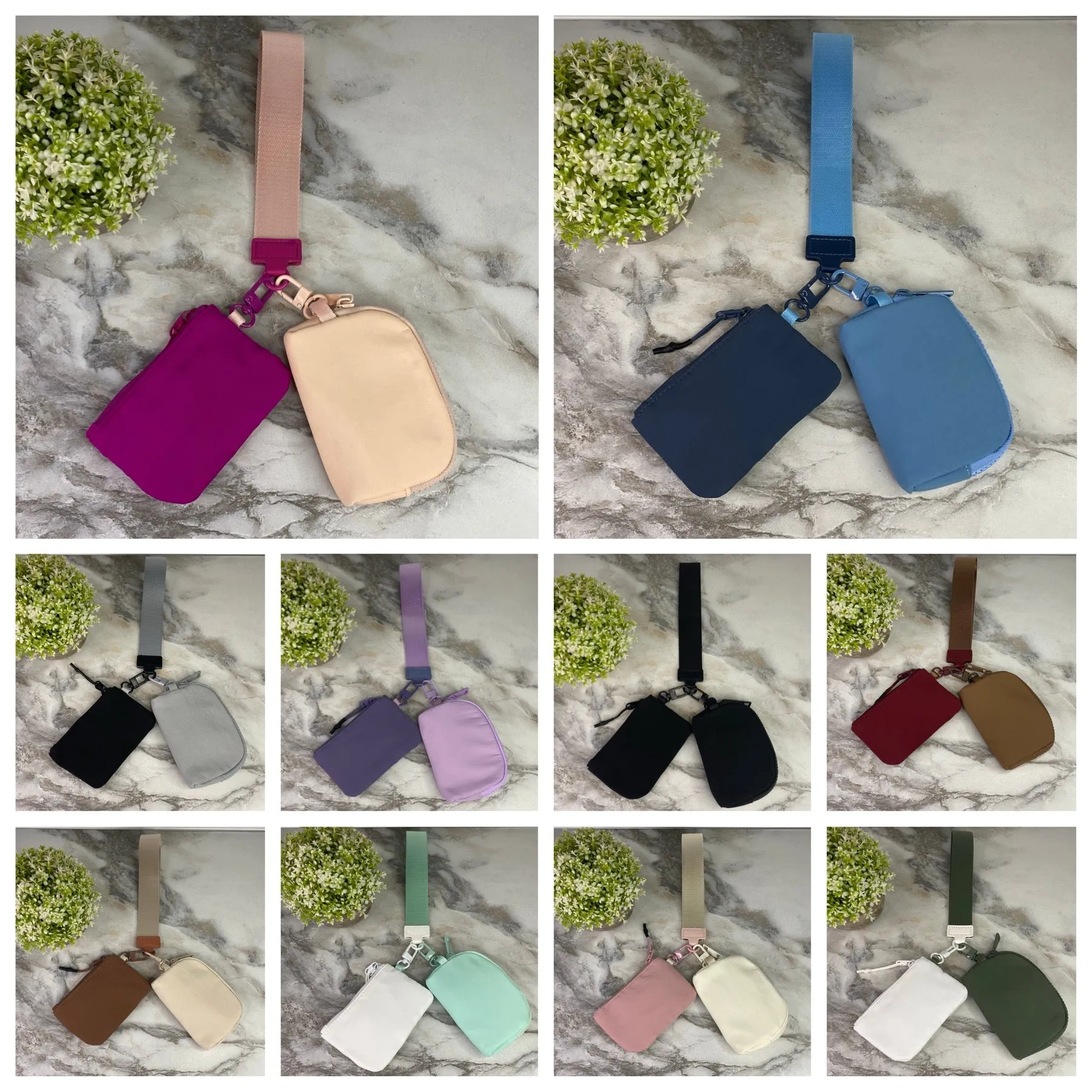 Nylon Wristlet   Double Mini Wallet Set