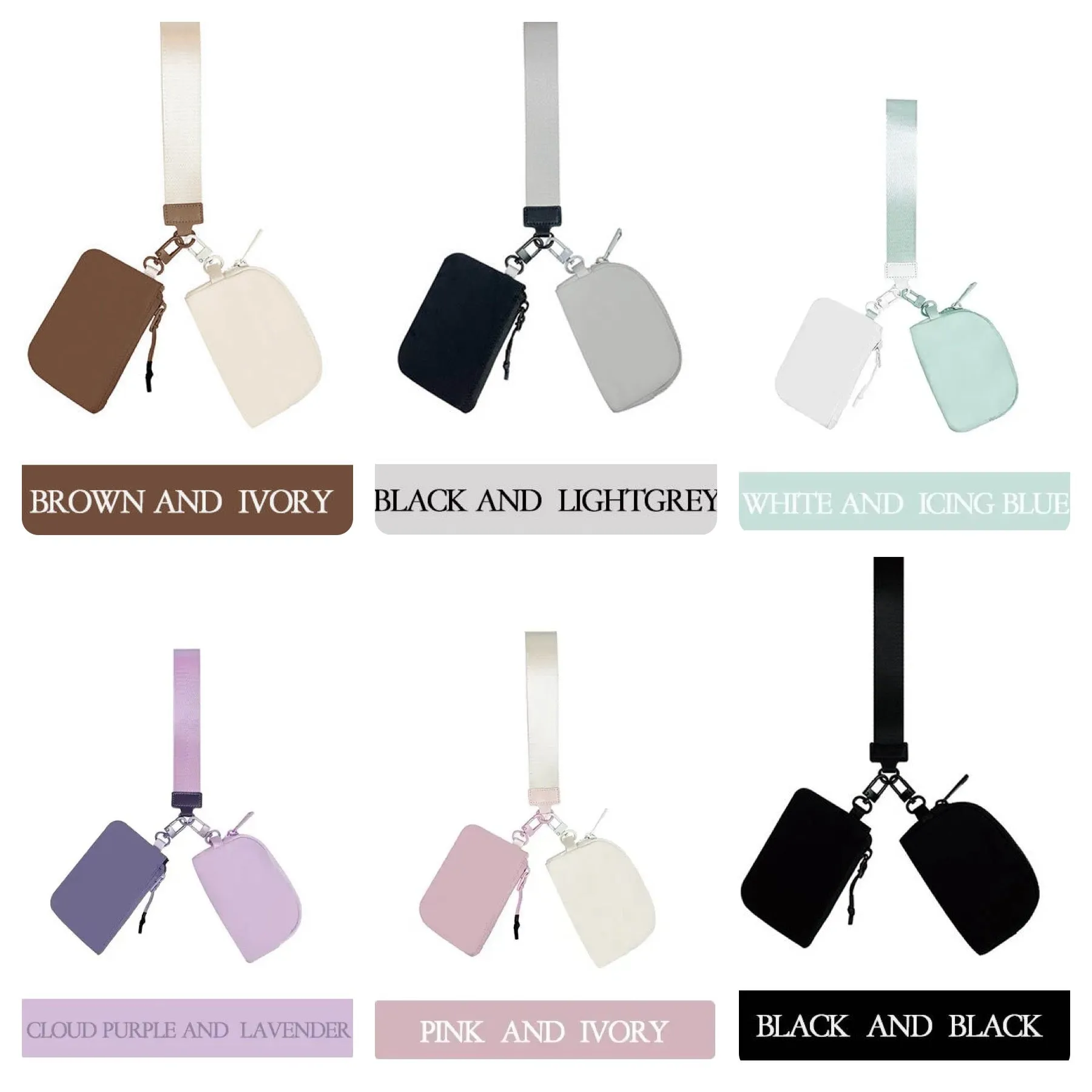 Nylon Wristlet   Double Mini Wallet Set