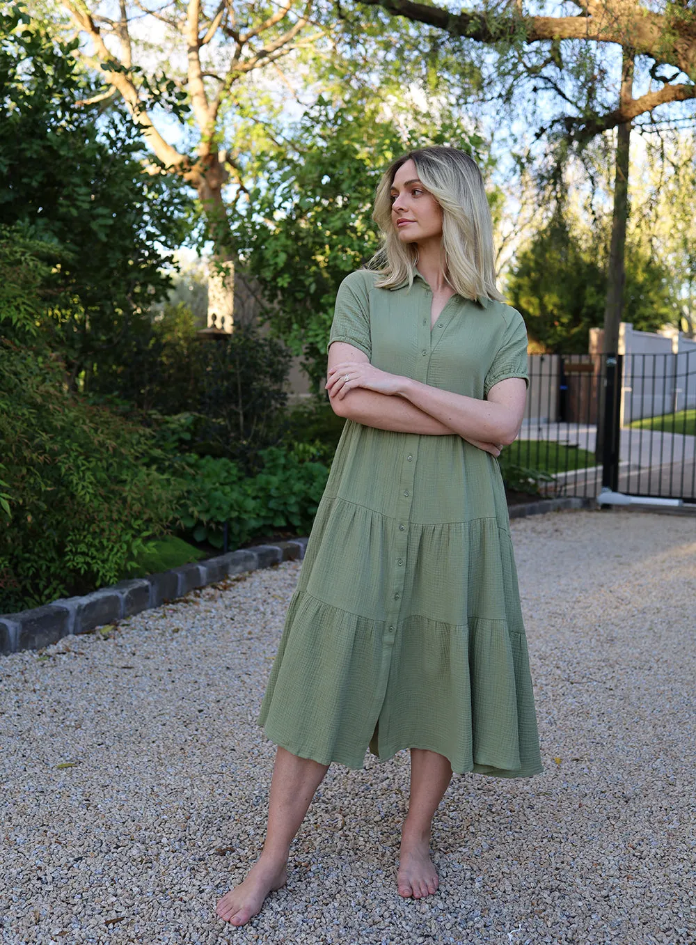 Olivia Dress-OLIVE