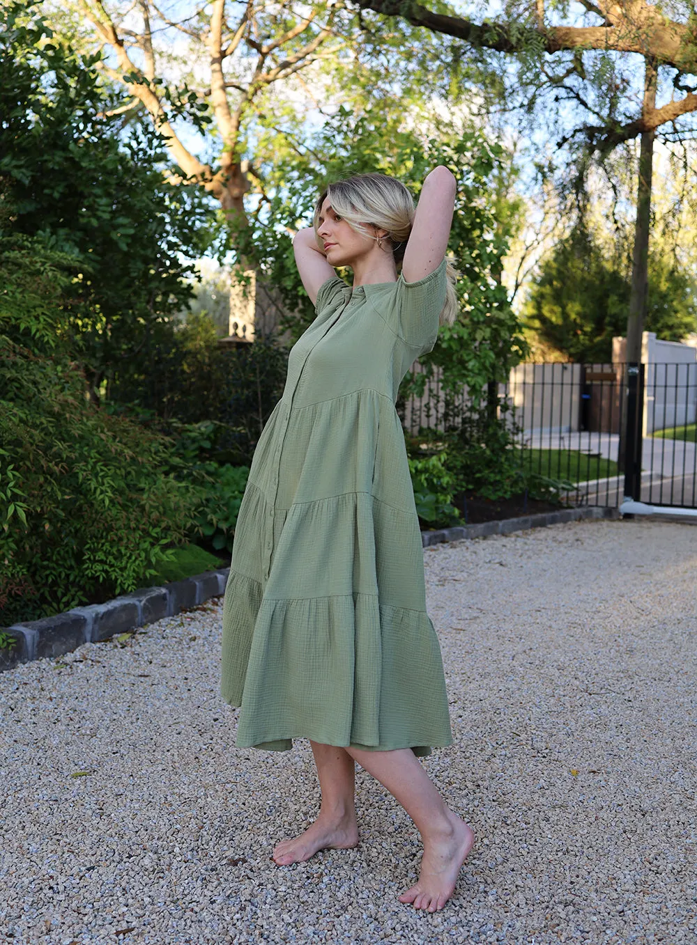 Olivia Dress-OLIVE