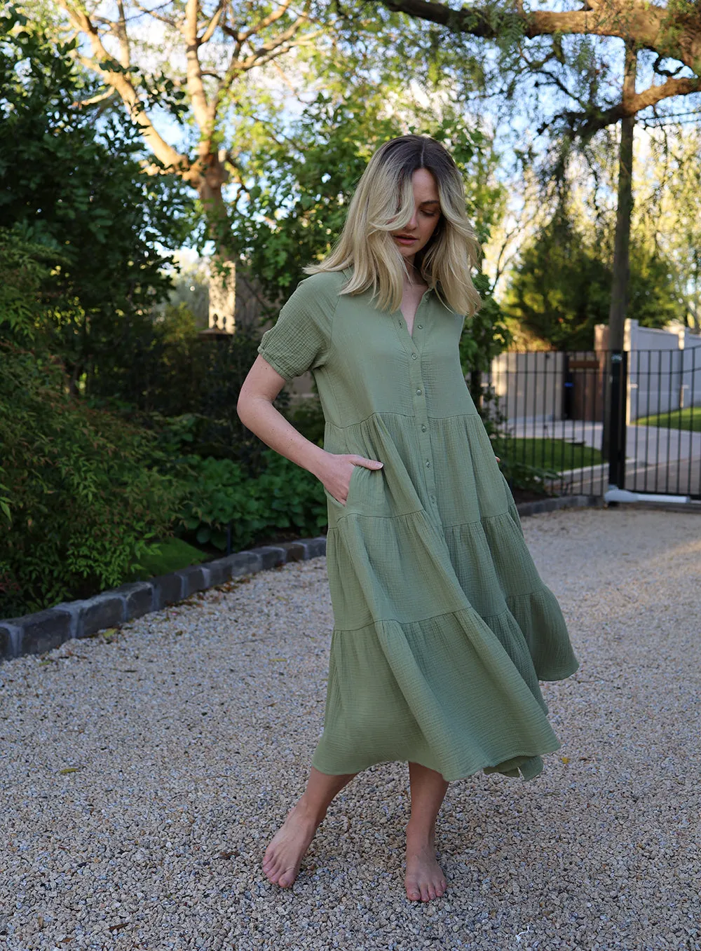 Olivia Dress-OLIVE